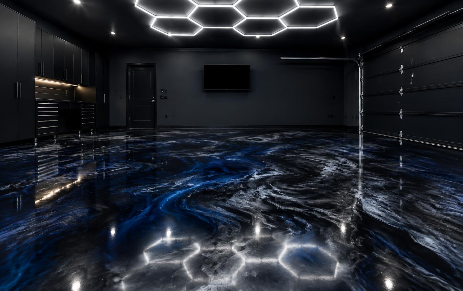 Metallic epoxy garage floor installed in Surrey, BC